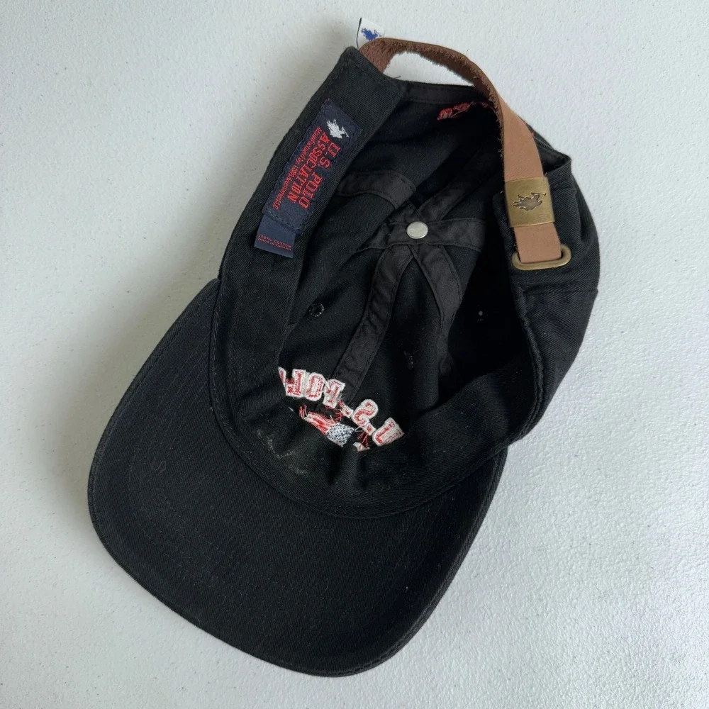 Vintage US Polo ASSN Hat Adult OS Black USA Flag USPA Prep 1890‎